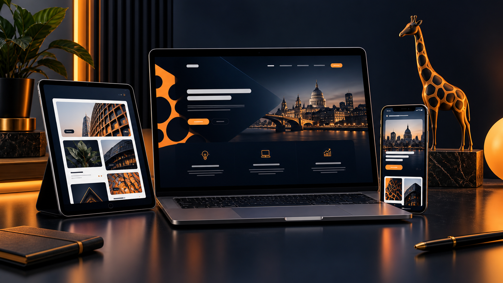 Premium website and app mock-up artwork